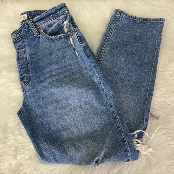 Abercrombie & Fitch The Dad High Rise Relaxed Jeans Size 29 8 Regular Curve Love - Picture 3 of 9